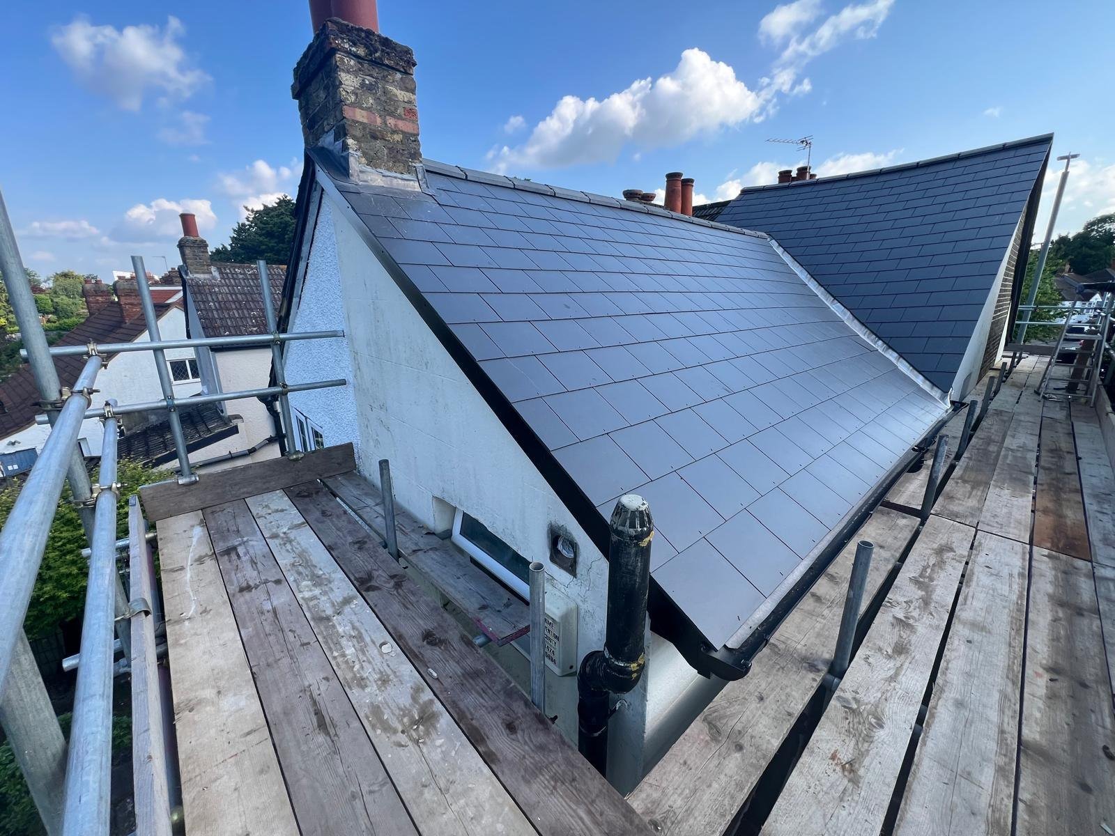 Slate roof installation