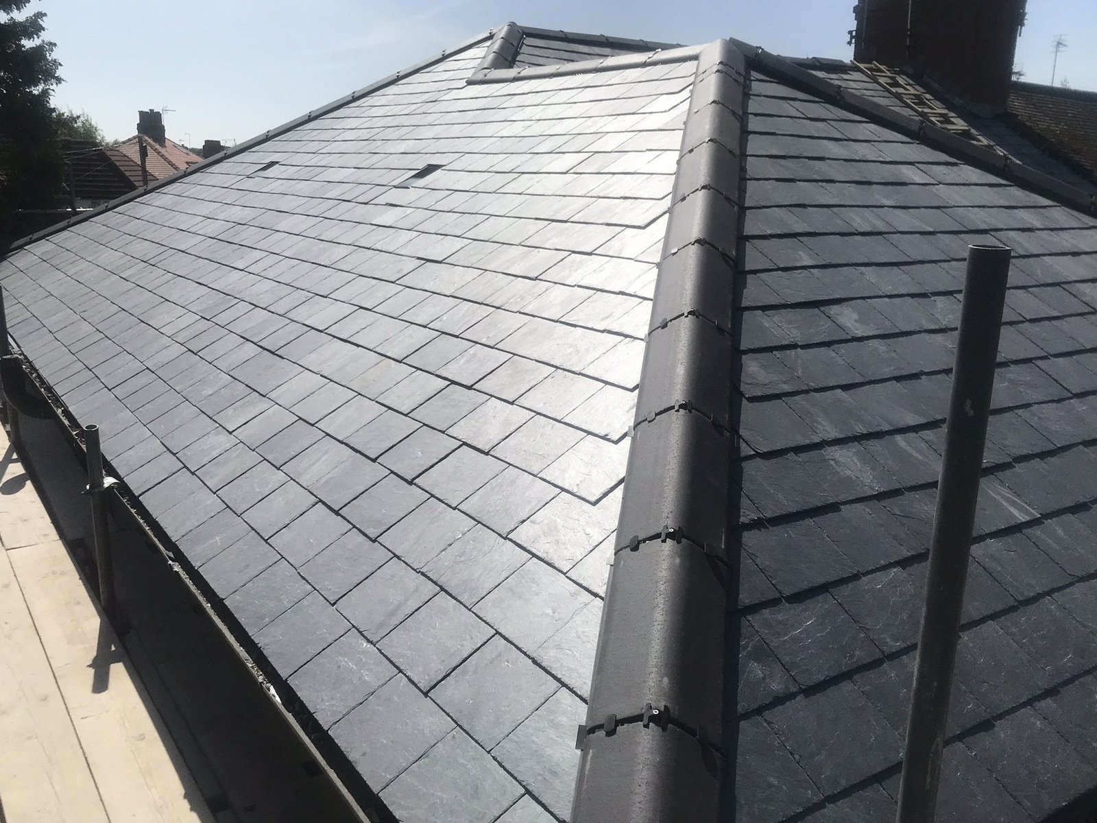 Finished slate roof