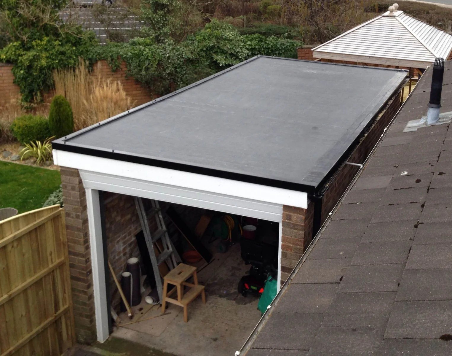 Completed tiled roof