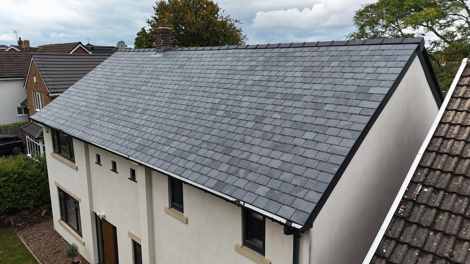 Completed slate roof