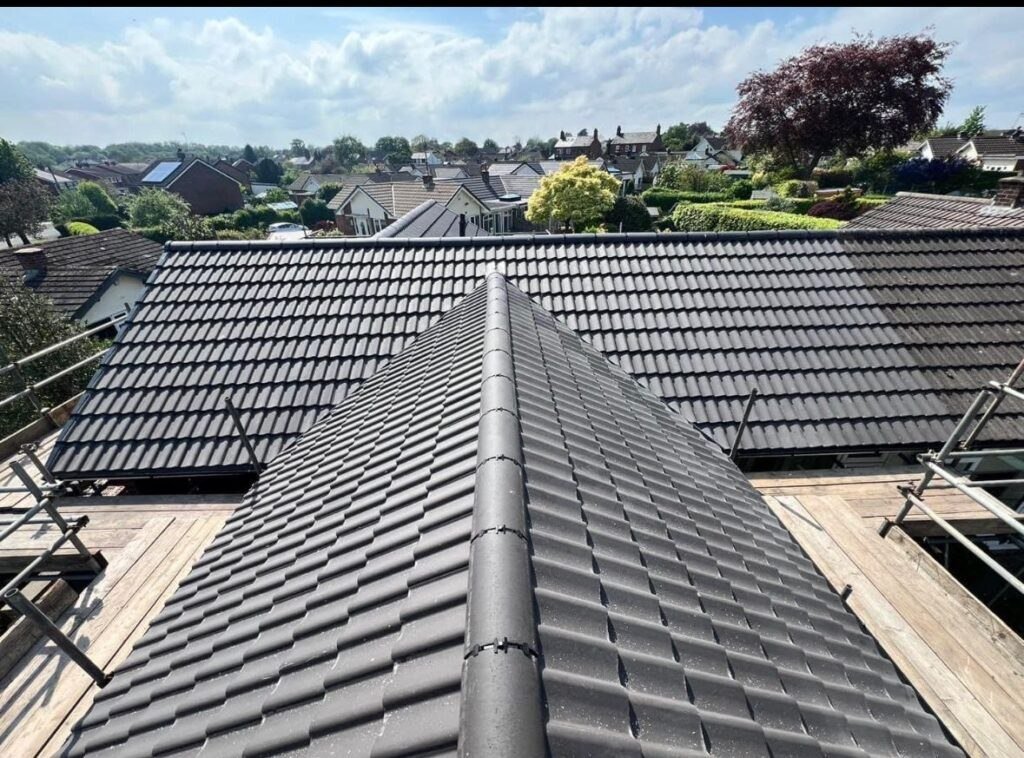 Tiled roof ridge detail